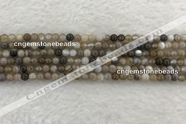 CAA1810 15.5 inches 4mm round banded agate gemstone beads