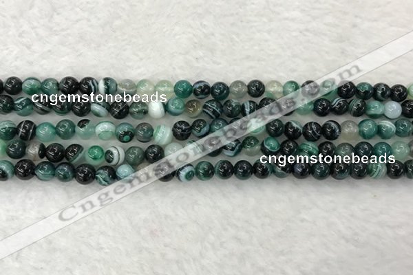 CAA2020 15.5 inches 4mm round banded agate gemstone beads