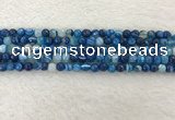 CAA2256 15.5 inches 4mm faceted round banded agate beads