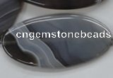CAA235 15.5 inches 30*60mm oval grey line agate gemstone beads