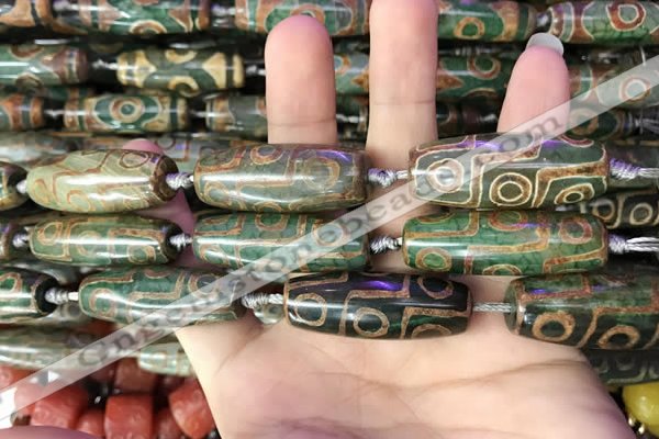 CAA2696 15.5 inches 14*38mm - 16*43mm rice tibetan agate dzi beads