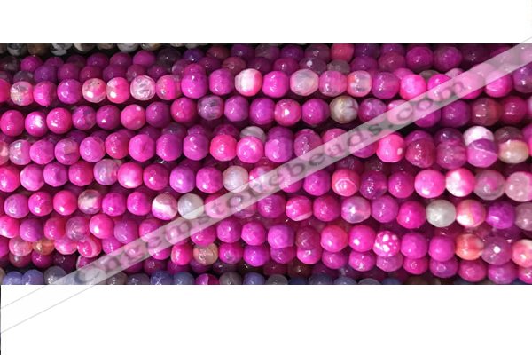 CAA2884 15 inches 6mm faceted round fire crackle agate beads wholesale