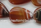 CAA297 15.5 inches 24*30mm flat teardrop red line agate beads