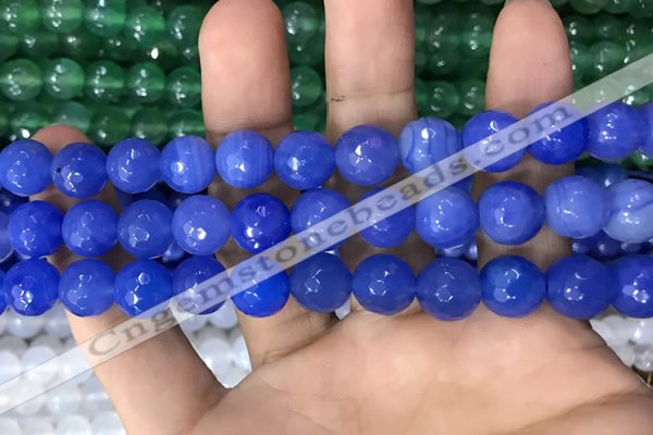 CAA3376 15 inches 10mm faceted round agate beads wholesale