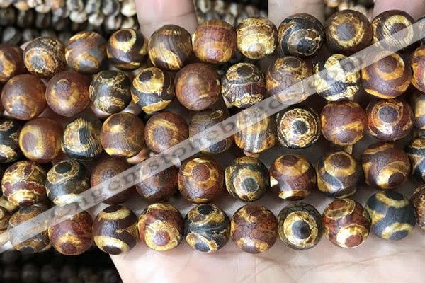 CAA3925 15 inches 12mm round tibetan agate beads wholesale