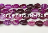 CAA4712 15.5 inches 15*20mm flat teardrop banded agate beads wholesale