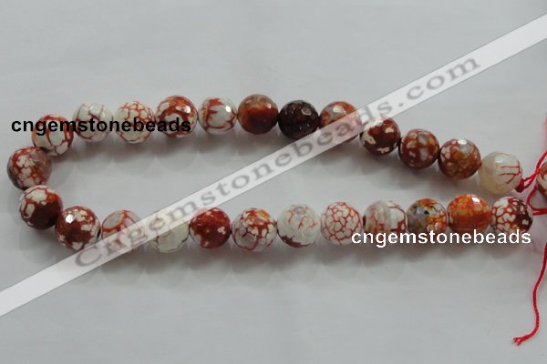 CAA812 15.5 inches 16mm faceted round fire crackle agate beads