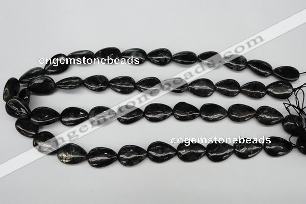 CAE68 15.5 inches 13*18mm flat teardrop astrophyllite beads wholesale