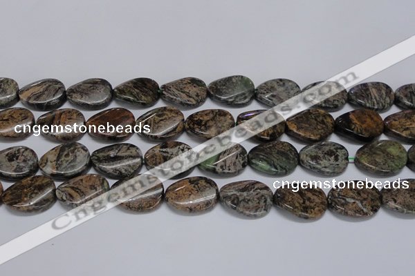 CAF139 15.5 inches 18*25mm twisted oval Africa stone beads