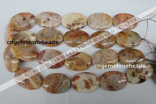 CAG1096 15.5 inches 25*35mm oval Morocco agate beads wholesale