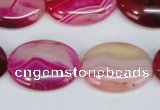 CAG1177 15.5 inches 18*25mm oval line agate gemstone beads