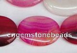 CAG1178 15.5 inches 22*30mm oval line agate gemstone beads