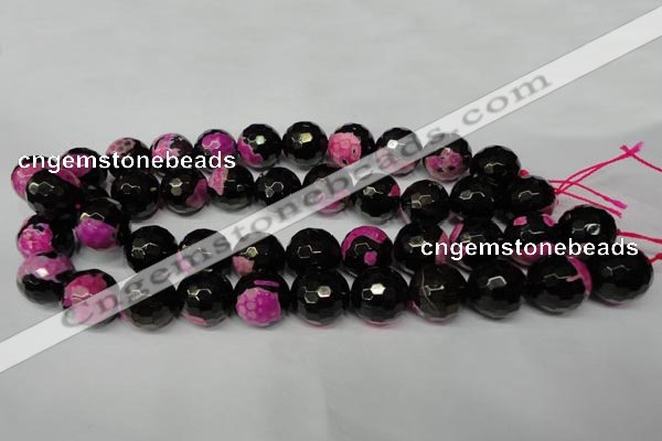 CAG2267 15.5 inches 18mm faceted round fire crackle agate beads