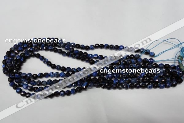 CAG2271 15.5 inches 6mm faceted round fire crackle agate beads