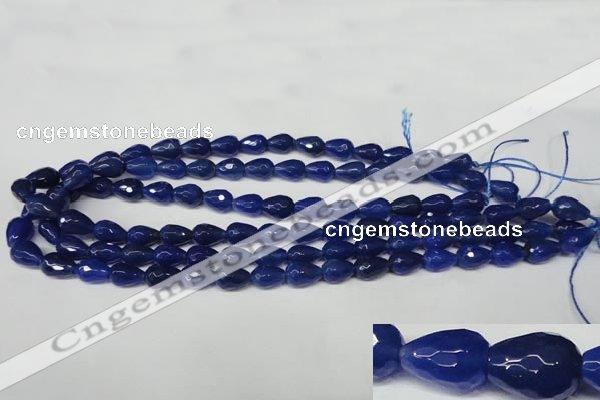 CAG2302 15.5 inches 8*12mm faceted teardrop agate gemstone beads