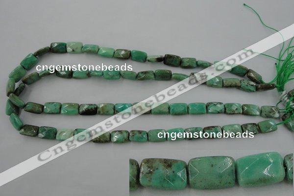 CAG3934 15.5 inches 8*12mm faceted rectangle green grass agate beads