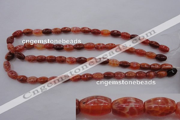 CAG4192 15.5 inches 7*12mm hexahedron natural fire agate beads