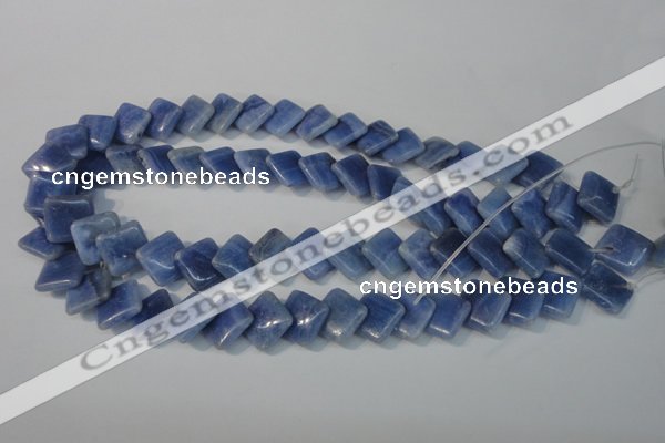 CAG4397 15.5 inches 14*14mm diamond dyed blue lace agate beads