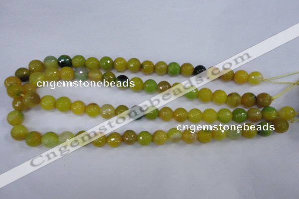 CAG4536 15.5 inches 10mm faceted round agate beads wholesale