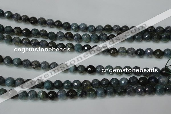 CAG4610 15.5 inches 6mm faceted round fire crackle agate beads