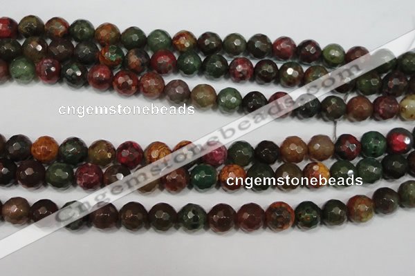 CAG4650 15.5 inches 8mm faceted round fire crackle agate beads