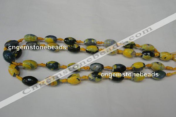 CAG5774 15 inches 10*14mm faceted rice fire crackle agate beads