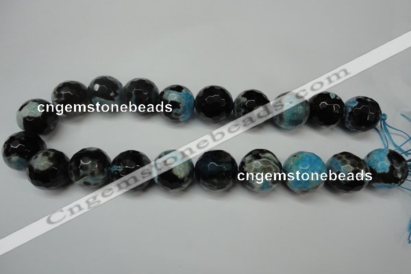 CAG5887 15 inches 20mm faceted round fire crackle agate beads