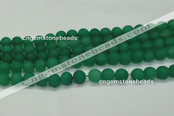 CAG6731 15 inches 10mm round green pilates agate beads