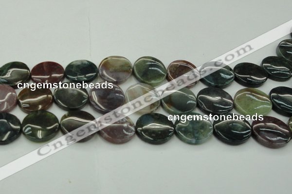 CAG6775 15.5 inches 25mm flat round Indian agate beads wholesale