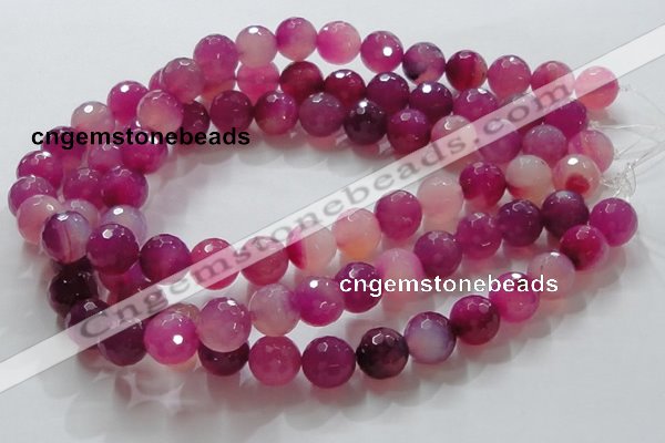 CAG864 15.5 inches 14mm faceted round agate gemstone beads