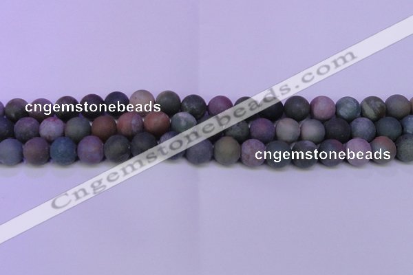 CAG8863 15.5 inches 10mm round matte india agate beads