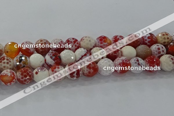 CAG9019 15.5 inches 16mm faceted round fire crackle agate beads