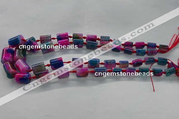 CAG9062 15.5 inches 8*12mm - 15*20mm tube dragon veins agate beads