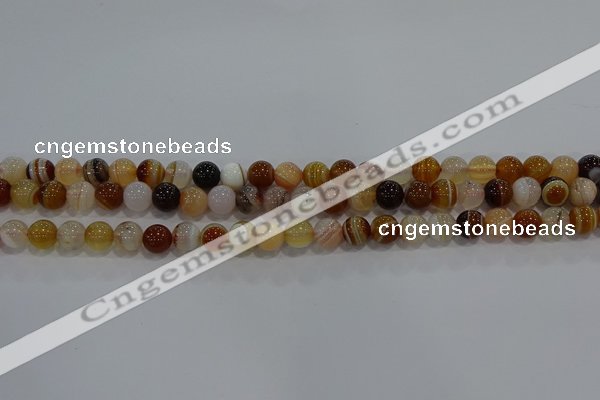 CAG9155 15.5 inches 6mm round line agate beads wholesale