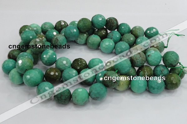 CAG976 15.5 inches 20mm faceted round green grass agate gemstone beads