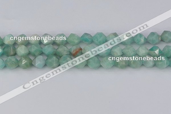 CAM1475 15.5 inches 12mm faceted nuggets Brazilian amazonite beads