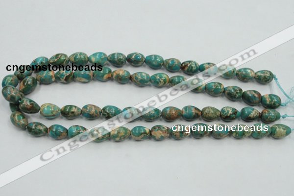 CAT05 15.5 inches 10*14mm teardrop natural aqua terra jasper beads