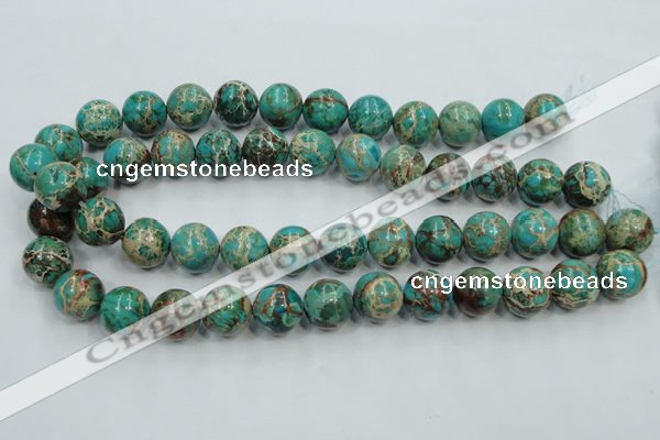 CAT77 15.5 inches 14mm round dyed natural aqua terra jasper beads