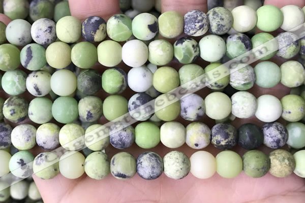 CAU479 15.5 inches 8mm round matte Australia chrysoprase beads