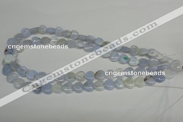 CBC34 15.5 inches 12*12mm heart blue chalcedony beads wholesale