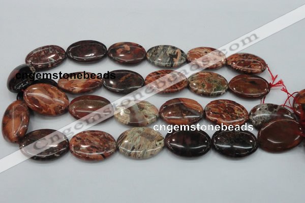 CBD04 15.5 inches 22*30mm oval brecciated jasper gemstone beads