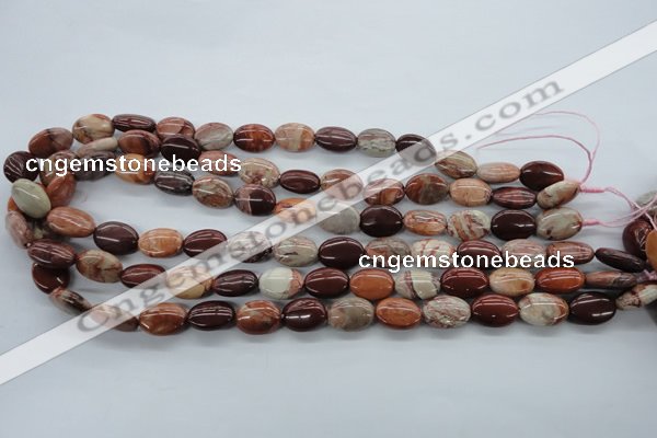 CBD71 15.5 inches 10*14mm oval brecciated jasper gemstone beads