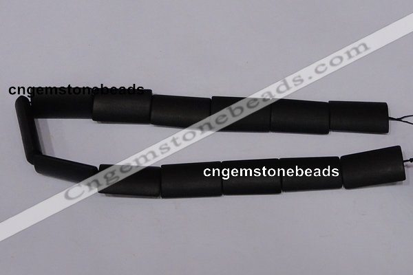 CBS16 15.5 inches 18*30mm rectangle black stone beads wholesale