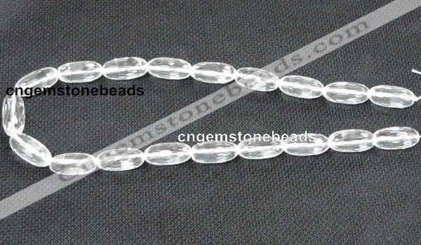 CCC266 10*20mm faceted rice grade A natural white crystal beads