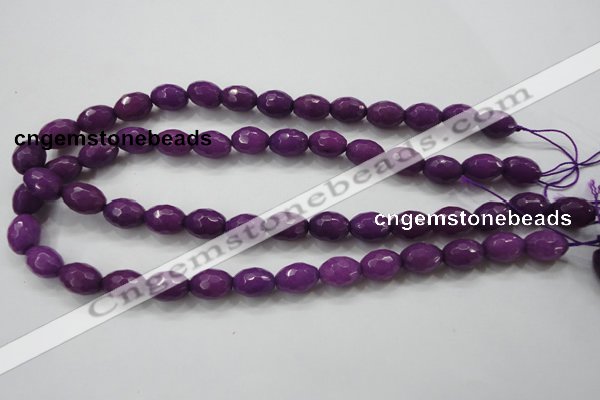 CCN1453 15.5 inches 10*14mm faceted rice candy jade beads wholesale