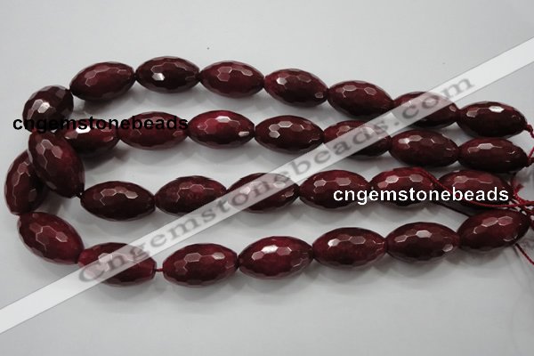 CCN1466 15.5 inches 15*25mm faceted rice candy jade beads wholesale