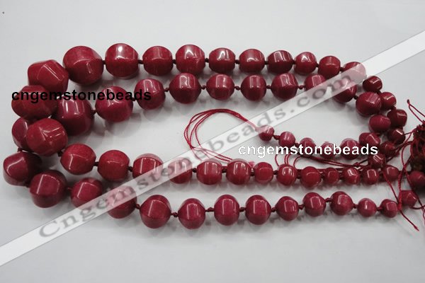 CCN1531 15.5 inches 8*8mm - 20*20mm pumpkin candy jade beads