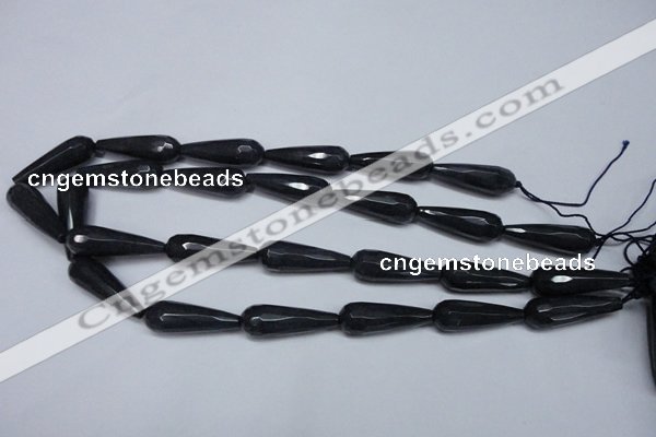 CCN2162 15.5 inches 10*30mm faceted teardrop candy jade beads