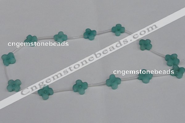 CCN3948 15.5 inches 15mm carved flower candy jade beads wholesale