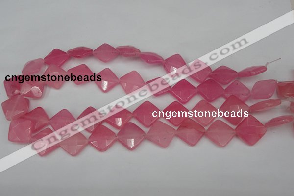 CCN402 15.5 inches 15*15mm faceted diamond candy jade beads